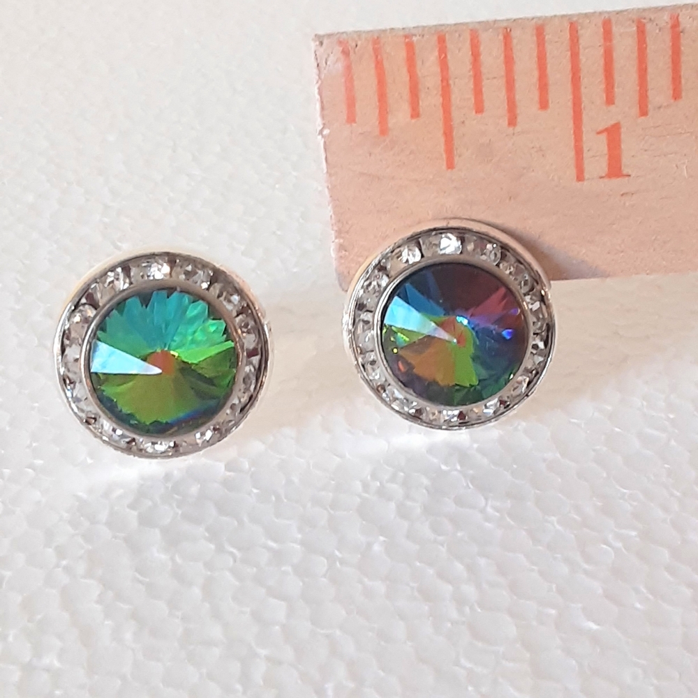 20 mm Crystal ab cufflinks